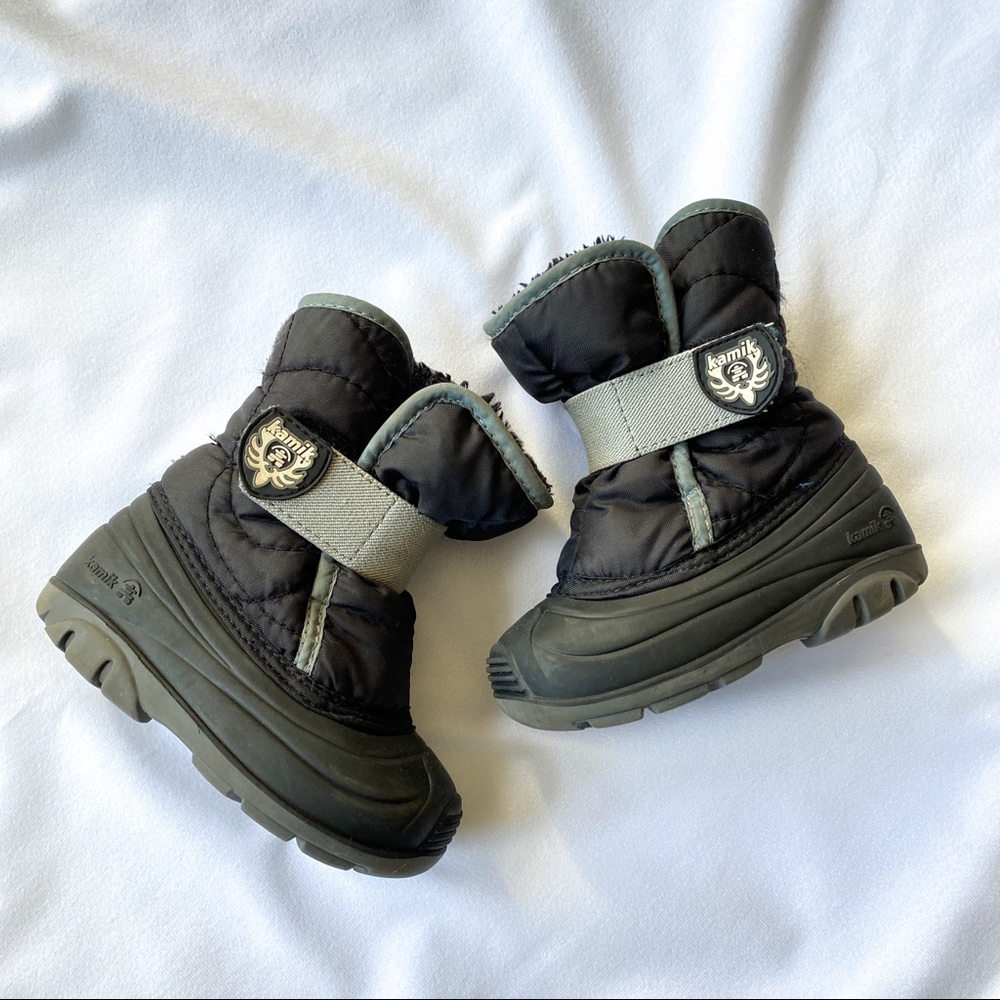 Kamik Black Snowbug Winter Boots, Toddler Size 7